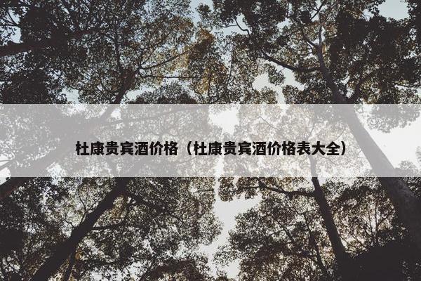 杜康贵宾酒价格（杜康贵宾酒价格表大全）