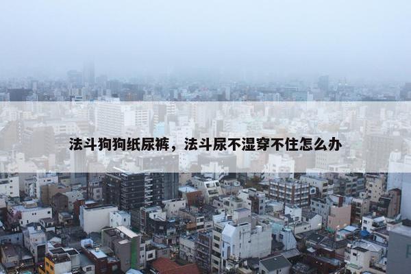 法斗狗狗纸尿裤，法斗尿不湿穿不住怎么办