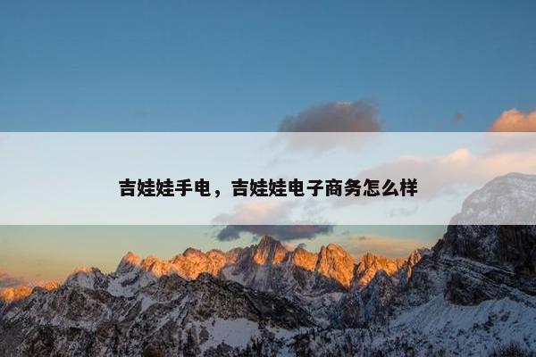 吉娃娃手电，吉娃娃电子商务怎么样
