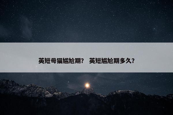 英短母猫尴尬期？ 英短尴尬期多久？