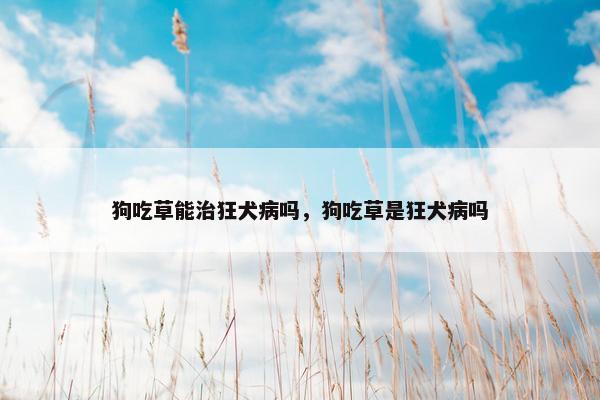 狗吃草能治狂犬病吗，狗吃草是狂犬病吗