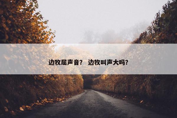 边牧屈声音？ 边牧叫声大吗？