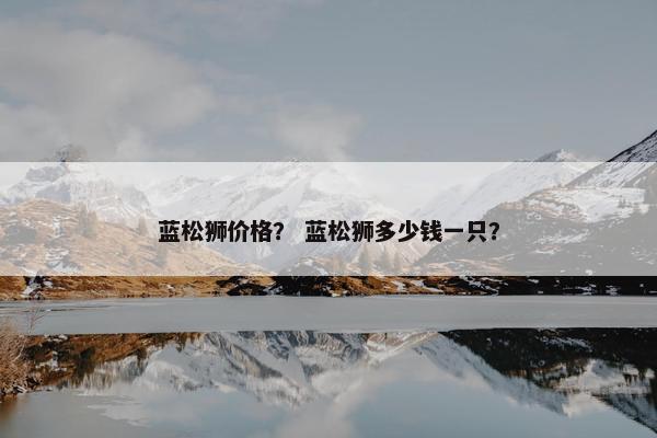 蓝松狮价格？ 蓝松狮多少钱一只？