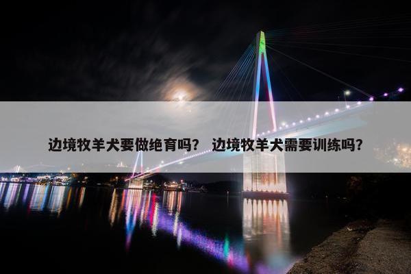 边境牧羊犬要做绝育吗？ 边境牧羊犬需要训练吗？