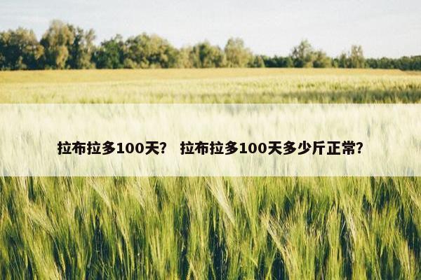 拉布拉多100天？ 拉布拉多100天多少斤正常？