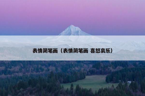 表情简笔画（表情简笔画 喜怒哀乐）