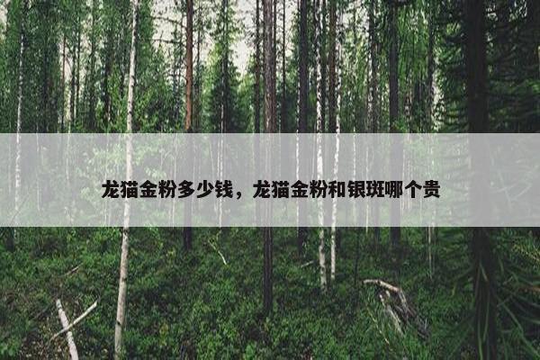 龙猫金粉多少钱，龙猫金粉和银斑哪个贵
