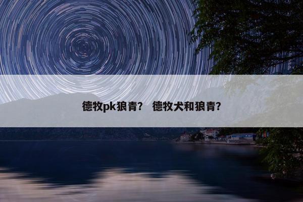 德牧pk狼青？ 德牧犬和狼青？