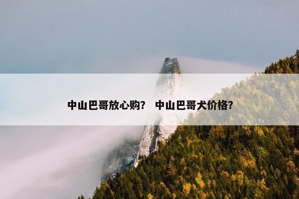 中山巴哥放心购？ 中山巴哥犬价格？