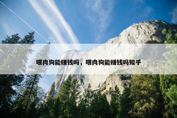 喂肉狗能赚钱吗，喂肉狗能赚钱吗知乎