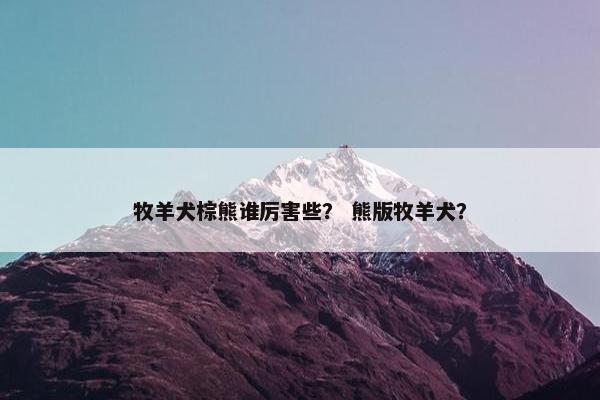 牧羊犬棕熊谁厉害些？ 熊版牧羊犬？