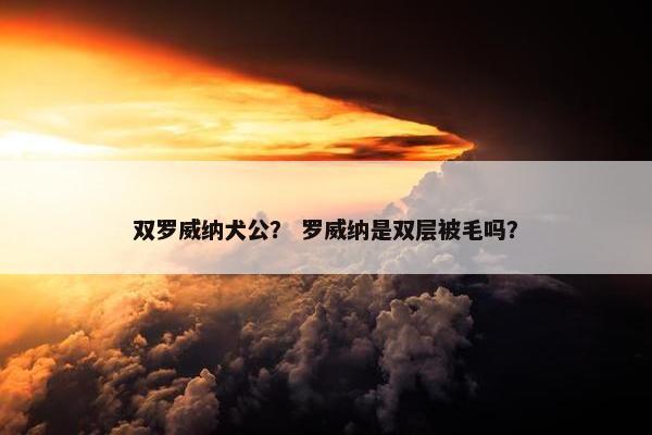 双罗威纳犬公？ 罗威纳是双层被毛吗？