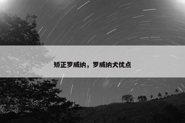 矫正罗威纳，罗威纳犬优点