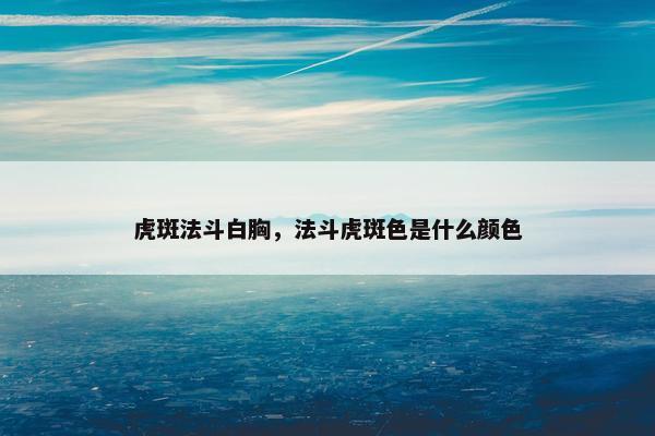 虎斑法斗白胸，法斗虎斑色是什么颜色
