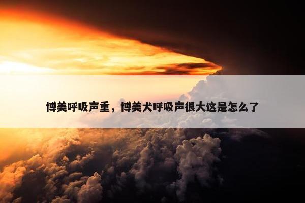 博美呼吸声重，博美犬呼吸声很大这是怎么了