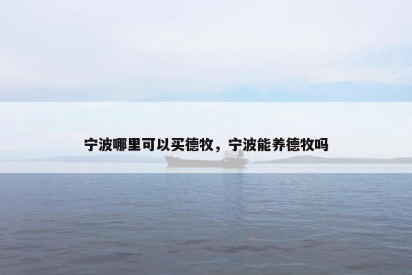 宁波哪里可以买德牧，宁波能养德牧吗