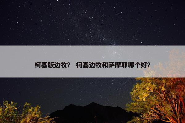 柯基版边牧？ 柯基边牧和萨摩耶哪个好？