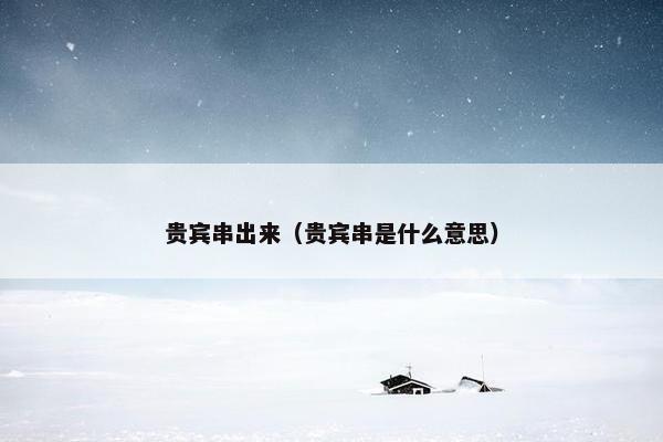 贵宾串出来（贵宾串是什么意思）