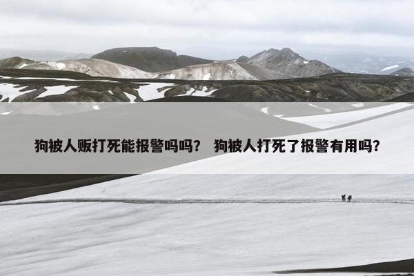 狗被人贩打死能报警吗吗？ 狗被人打死了报警有用吗？