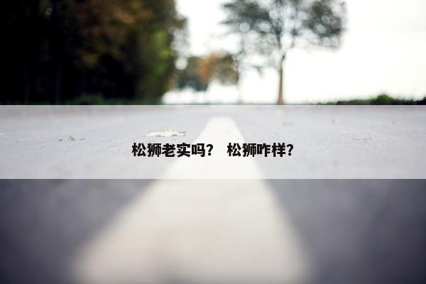 松狮老实吗？ 松狮咋样？