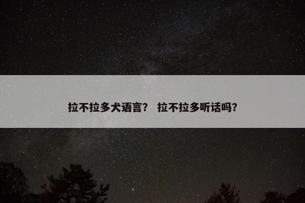 拉不拉多犬语言？ 拉不拉多听话吗？