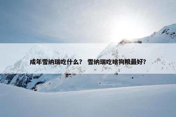 成年雪纳瑞吃什么？ 雪纳瑞吃啥狗粮最好？
