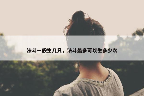 法斗一般生几只，法斗最多可以生多少次