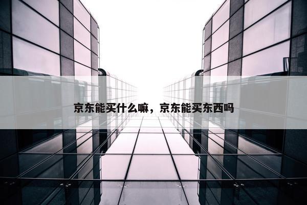 京东能买什么嘛，京东能买东西吗