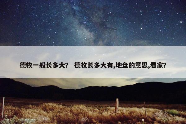 德牧一般长多大？ 德牧长多大有,地盘的意思,看家？
