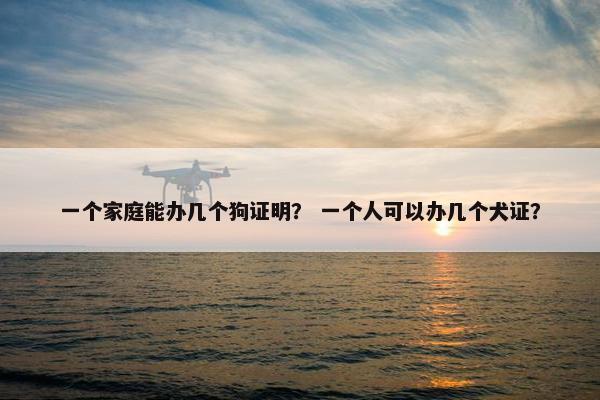 一个家庭能办几个狗证明？ 一个人可以办几个犬证？