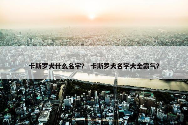 卡斯罗犬什么名字？ 卡斯罗犬名字大全霸气？