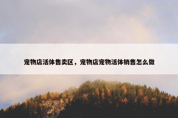宠物店活体售卖区，宠物店宠物活体销售怎么做