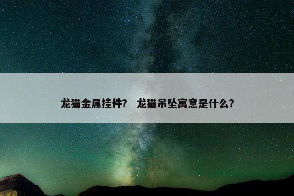 龙猫金属挂件？ 龙猫吊坠寓意是什么？