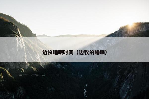 边牧睡眠时间（边牧的睡眠）