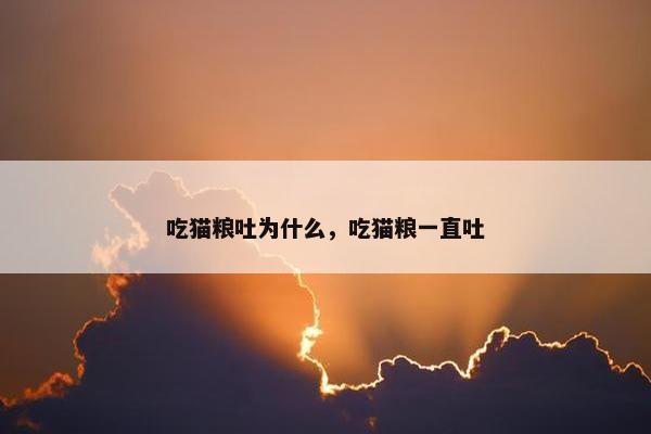 吃猫粮吐为什么，吃猫粮一直吐