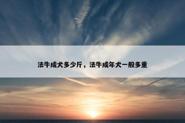法牛成犬多少斤，法牛成年犬一般多重