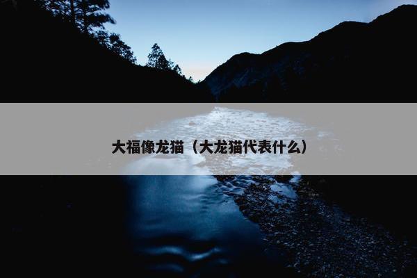 大福像龙猫（大龙猫代表什么）