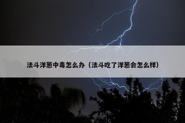 法斗洋葱中毒怎么办（法斗吃了洋葱会怎么样）