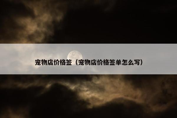 宠物店价格签（宠物店价格签单怎么写）