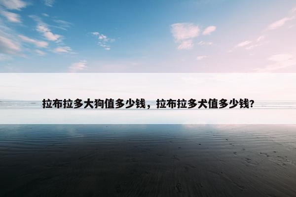 拉布拉多大狗值多少钱，拉布拉多犬值多少钱?