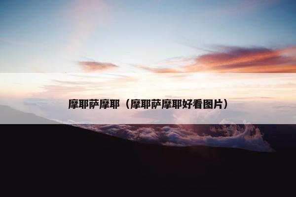 摩耶萨摩耶（摩耶萨摩耶好看图片）