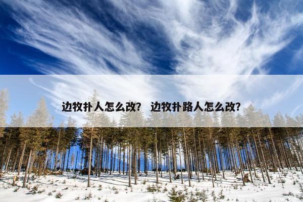 边牧扑人怎么改？ 边牧扑路人怎么改？