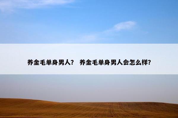 养金毛单身男人？ 养金毛单身男人会怎么样？