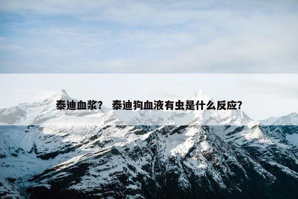 泰迪血浆？ 泰迪狗血液有虫是什么反应？