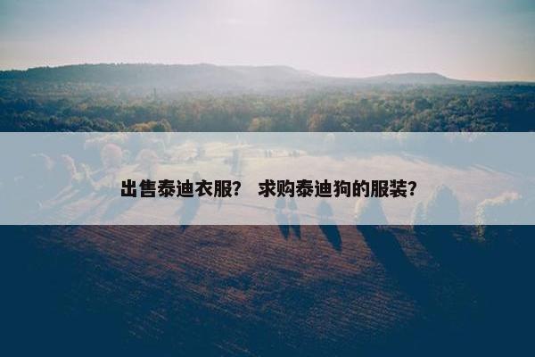出售泰迪衣服？ 求购泰迪狗的服装？