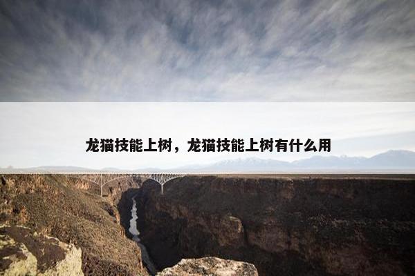 龙猫技能上树，龙猫技能上树有什么用