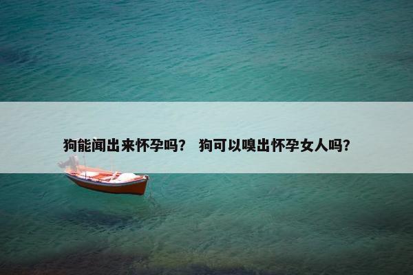 狗能闻出来怀孕吗？ 狗可以嗅出怀孕女人吗？