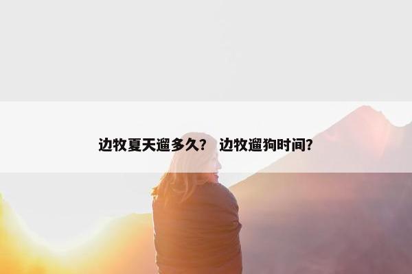 边牧夏天遛多久？ 边牧遛狗时间？