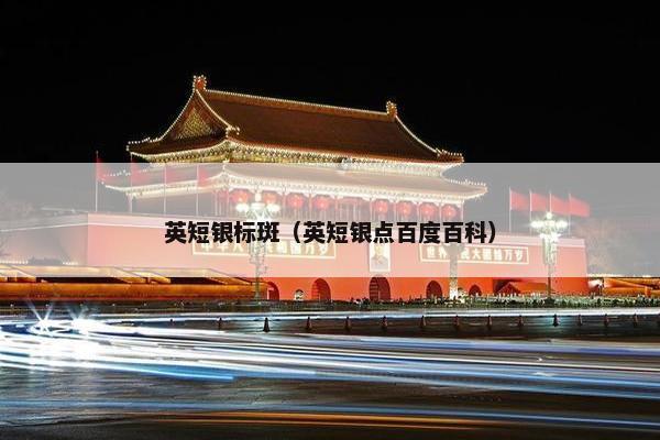 英短银标斑（英短银点百度百科）