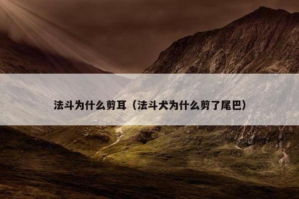 法斗为什么剪耳（法斗犬为什么剪了尾巴）